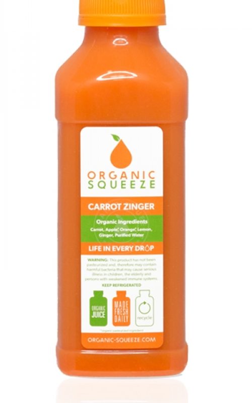 Carrot Zinger Organic Squeeze juice bottle